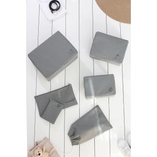 St. Morritz 6'lı Gri Valiz Düzenleyici Bavul Içi Organizer Set Seyehat Hurcu