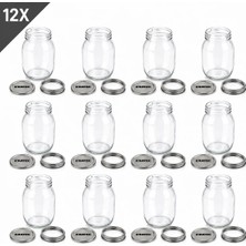 Eratec Cam Kavanoz 2 Parçalı Kapak 1000 ml x 12