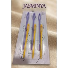 Jasminya 2 Boy 6 Adet Kutulu Plastik Yün Dikiş Iğnesi Örgü Dikme Yün Dokuma El Işi Malzemeleri