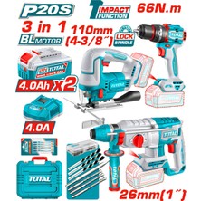 Total Avantaj 3 Lü Set - D.matkap & Kırıcı Delici & Dekupaj TCKLI203136E