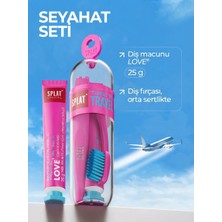 SPLAT Love Seyahat Seti Diş Macunu 25 gr Diş Fırçası Katlanabilir Seyahat Diş Bakım Seti