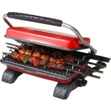 St. Morritz Organik Demir Döküm Izgara ve Tost Makinesi, Kırmızı, Izgara Aparatlı