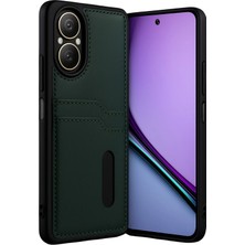 Uryport Realme 12 Lite Kılıf Sara Kartvizitli Deri Kılıf - Koyu Yeşil