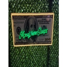 Dh Elektromarket Dolar Işıklı Neon Tablo - Money Never Sleeps 114X53 cm