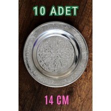 St. Morritz 14 cm - Otantik Desenli Krom Çelik Meze ve Servis Tabağı