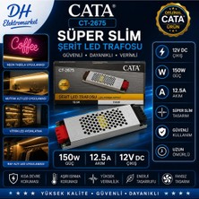 Dh Elektromarket Cata CT-2675 Süper Slim Şerit LED Trafosu 150W 12.5A 12V Dc