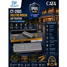 Dh Elektromarket Cata CT-2593 Gold Dış Mekan LED Trafosu 200W 17A 12V Dc IP65