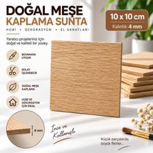 Nalbur Diyarı 10X10 cm 4 mm Meşe Kaplama Sunta – Ahşap Hobi Boyama, Bardak Altlığı, Supla ve Dekorasyon