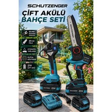 SCHUTZENGER Kömürsüz Motor Şarjlı Dal Budama Testeresi Odun Kesme 20CM  Dal Budama Makası Göstergeli 40MM Set
