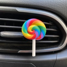 Marsilyan™- Lolipop Şeker Figürlü Klima Havalandırma Izgara Süsü Klips Oto Kokusu Mavi Kırmızı