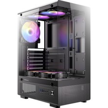 Antec VCX300 Argb 750W 80+ Bronze 4xargb Fan Atx Siyah Mid Tower Gaming (Oyuncu) Kasası