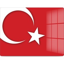 Reflexa Cam Kesme Tahtası Türk Bayrağı Tasarımlı Çok Amaçlı 35 x 25 cm