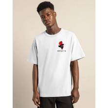 Velmora Fashion Erkek Baskılı T-Shirt Kısa Kol Bisiklet Yaka Regular Fit Rahat Kalıp Günlük Tişört - Beyaz