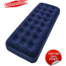 St. Morritz Mavi Tek Kişilik Şişme Yatak Kamp Tatil Yatağı 183X76X23CM Ev Kamp Yatağı