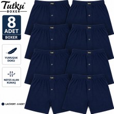 Tutku 8'li Fırsat Ürünü! Erkek Penye Havlu Bel Boxer Lacivert Renk