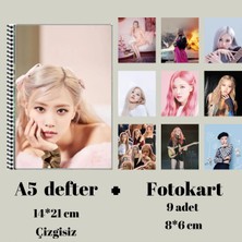 St. Morritz Rose Blackpink Defter A5 Boyutu + 9 Adet Fotokart Seti