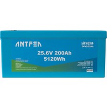 Antfea 25.6V (24V) 200AH Abs Lityum Akü Akıllı Ekran Bluetooth Lifepo4