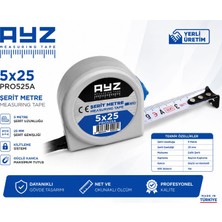 Ayz 5mt x 25MM Şerit Metre Yerli Üretim