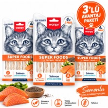 Wanpy Super Foods Somonlu Chia ve Deniz Yosunlu Kedi Krem Ödül Maması 70 gr x 3 Adet – 210 gr