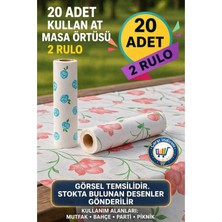 St. Morritz 20 Adet Tek Kullanımlık Masa Örtüsü Kullan At Sıvı Geçirmez(2 Rulo) Piknik Sofra Kağıdı 100X120 cm