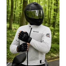 Revertech Beyaz Yazlık Fileli Motosiklet Montu Ce Korumalı Nefes Alan Hafif Mont