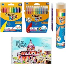 St. Morritz Pastel Boya Keçeli Boya Metal Tüp Kuru Boya 12 Li ve Resim Defteri