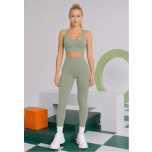 Real Dream Kadın Toparlayıcı Dikişsiz Push Up Spor Tayt Yüksek Bel