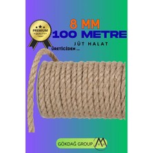 St. Morritz 8 mm 100 Metre Jüt Halat Dekoratif Hasır Ip