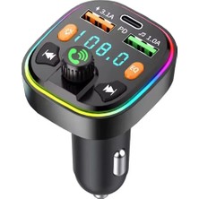 St. Morritz Bluetooth Araç Kiti Araç Fm Transmitter Şarj USB Typec Mp3 Pd Flash Için Uygun Çakmaklık Giriş