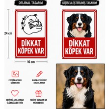 Reklam ADS 6 Adet Köpeğinizin Görseli ile Kişiselleştirilebilir Dikkat Köpek Var Sticker Levha, 16X24, 20X30 (A4), 30X42 (A3) cm Boyut Seçeneklerinde Folyo Baskı Sticker