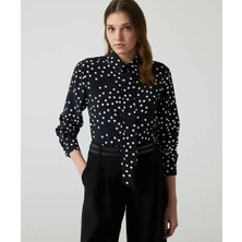 Miss İpekyol Fularlı Puantiye Desen Gömlek IW6260025105001
