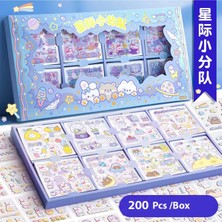 St. Morritz Sticker Kawaii Hediye Kutusu 200 Yaprak-Mavi(Yıldız Takımı)