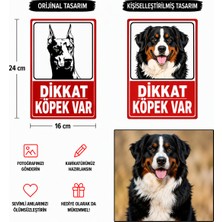 Reklam ADS 6 Adet Köpeğinizin Görseli ile Kişiselleştirilebilir Dikkat Köpek Var Sticker Levha, 16X24, 20X30 (A4), 30X42 (A3) cm Boyut Seçeneklerinde Folyo Baskı Sticker