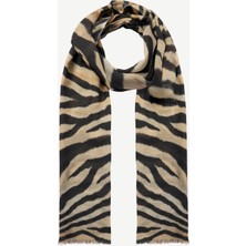 Yargıcı Zebra Desenli Yün Şal