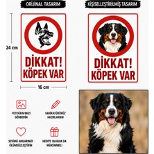 Reklam ADS 6 Adet Köpeğinizin Görseli ile Kişiselleştirilebilir Dikkat Köpek Var Sticker Levha, 16X24, 20X30 (A4), 30X42 (A3) cm Boyut Seçeneklerinde Folyo Baskı Sticker