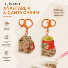 İğne İzi 5d Elmas Taş Işlemeli Anahtarlık & Çanta Charmı 2'li Set 5x6 cm Diamond Painting Keychain & Bag Charm BKBT17859