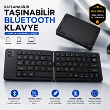 Xira Katlanabilir Bluetooth Kablosuz Klavye – 3 Cihaz Bağlantılı, Ios Android Windows Uyumlu, Ultra Ince Taşınabilir