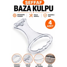 Dünya Sünger 4 Adet Şeffaf Baza Kulpu – Ergonomik Tutma Saplı Baza Kaldırma ve Açma Kulpu, Dayanıklı Yedek Baza Tutacağı, Kolay Montajlı Mobilya Kulp Aparatı