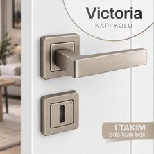 Badem10 Alm Victoria (1 Takım) Kum Beji Rozetli Oda Kapı Kolu Montaj Vidaları Dahil Oda Tipi Kol
