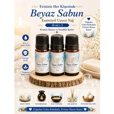 Beyaz Sabun 10 ml 3 Adet Çamaşır Yün Kurutma Topu Kokusu-Esansiyel Uçucu Yağ