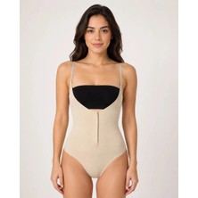 MTM My The Mall Giyim Kadın Ten Rengi Agraflı Göğüs Açık Body Korse