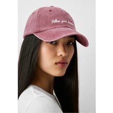 Real Dream " Follow Your Dreams " Yazılı Unisex Nakışlı Ayarlanabilir Şapka - Bordo