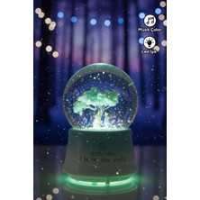 St. Morritz Hayat Ağacı ve Iki Sevgili Temalı Orta Boy Kar Küresi Müzikli LED Işıklı Romantik Dekoratif Hediye