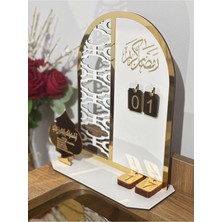 St. Morritz Ramazan Takvimi Masaüstü Dekor 22X28 cm | Mdf Pleksi Gold Detay | Gün Değiştirilebilir