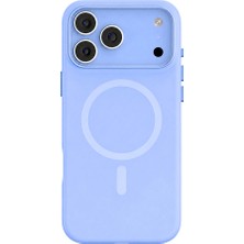 iPhone 18 Pro Max Uyumlu Kılıf M-Safe Şarj Özellikli Mutural Pure Serisi Kapak Açık Mavi