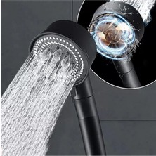 St. Morritz Turbo Fan Pervaneli 5 Fonksiyonlu Siyah Duş Başlığı El Duşu