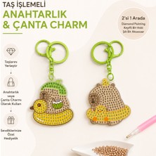 İğne İzi 5d Elmas Taş Işlemeli Anahtarlık & Çanta Charmı 2'li Set 5x6 cm Diamond Painting Keychain & Bag Charm BKBT17857