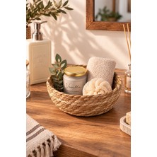Porsima 15295 Çok Amaçlı Yuvarlak Dekoratif Hasır Sepet Düzenleyici Organizer Ekmeklik