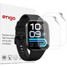 Engo Xiaomi Redmi Watch 6 Lite İle Uyumlu Ekran Koruyucu TPU, Tam Kaplayan Akıllı Saat Koruması 2 Adet, Çizilmeye Dayanıklı Şeffaf Koruma
