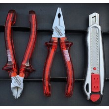 İzeltaş Izeltaş 3'lü Kraft Pense Seti 3 Parça Kraft Pense 160MM Kraft Yan Keski 160MM Maket Bıçağı